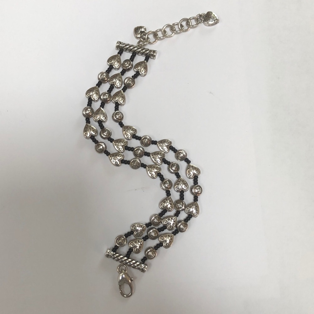 Brighton 3 Strand Silver Heart Bracelet